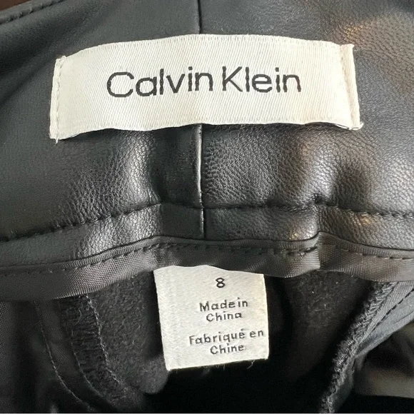 Calvin Klein Faux Leather Black Pants - Picture 8 of 9